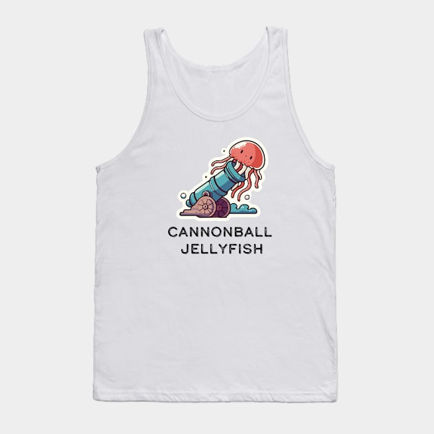 Cannonball Jellyfish Pun Tank Top by dinokate